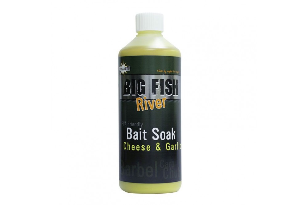 Dynamite Baits Big Fish River Bait Soak Cheese & Garlic 500ml Johnson